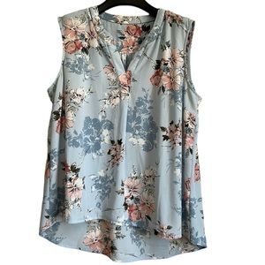 Women’s sleeveless‎ floral blouse size 2x-3x